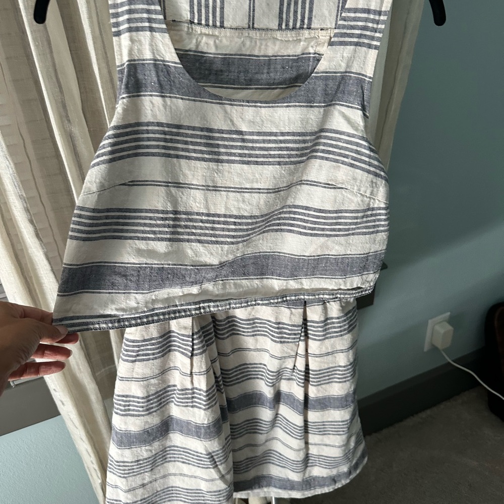 Madewell Navy and White Striped Dress